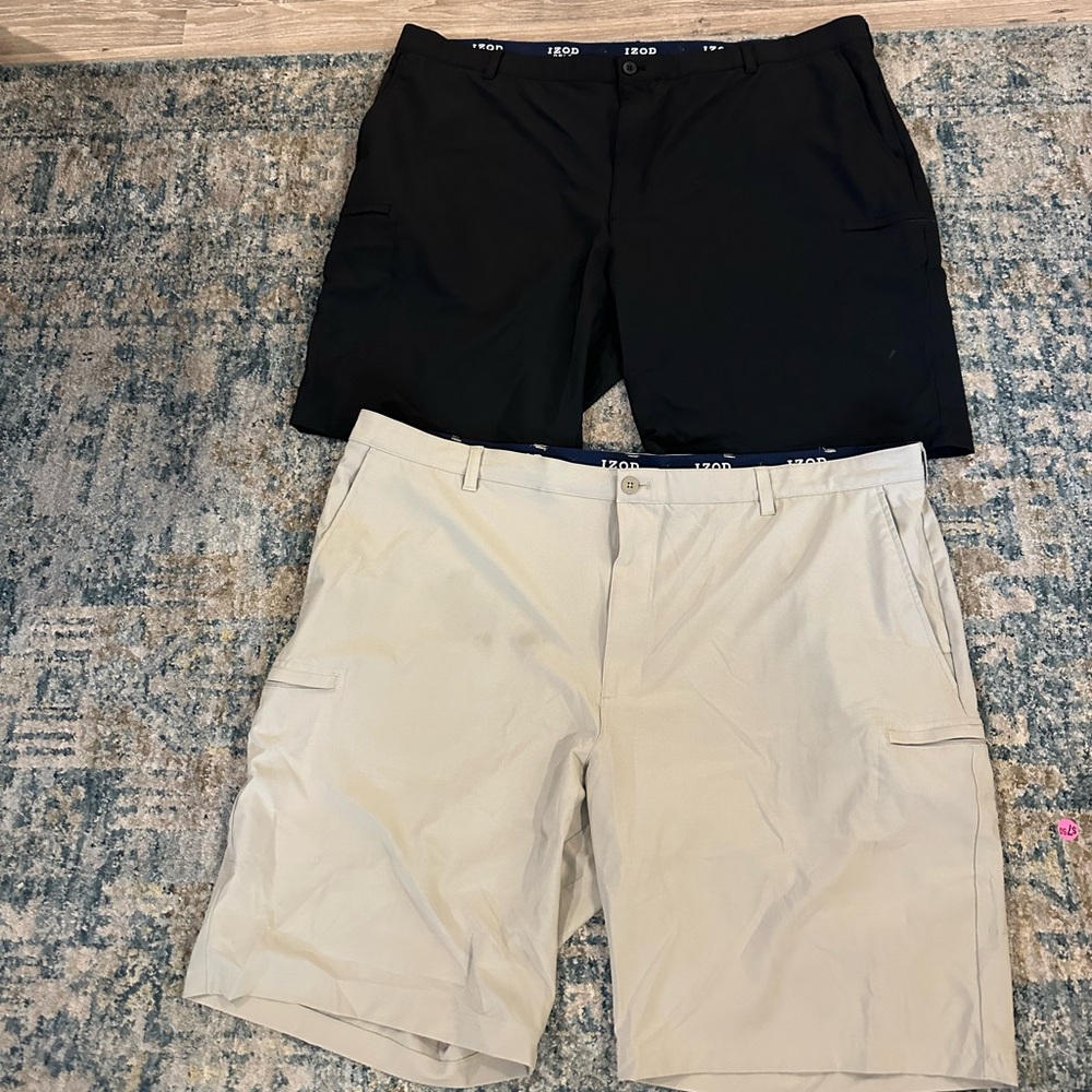 Lot of 2 Big & Tall Swingflex Golf Cargo Shorts Sz 50B